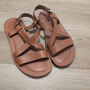 Salvatore Ferragamo Tan Leather Men's Sandals